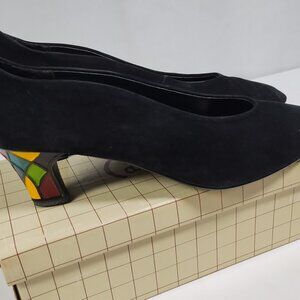 Vintage Black Dressy Suede Pumps Size 42 ( European)